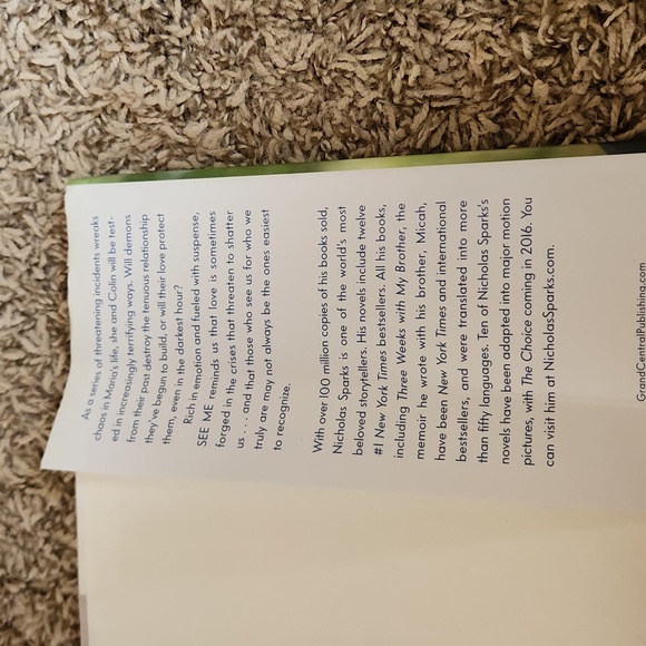 See Me Hardback Book by Nicholas Sparks - Picture 8 of 8